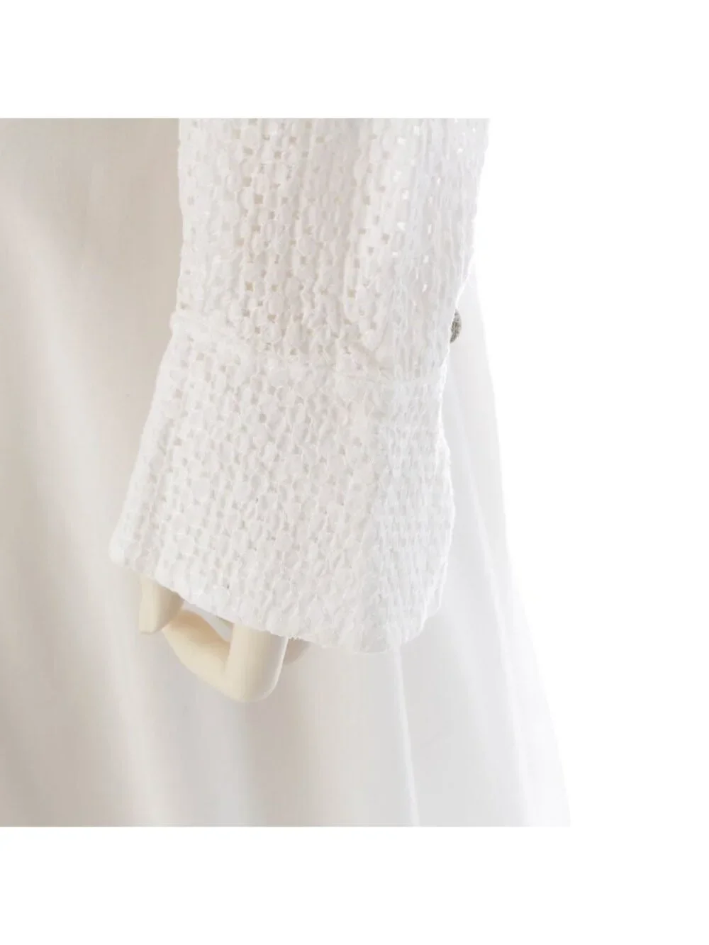 Chanel Cotton Coco Buttons Skipper Long Sleeve Shirt White 34